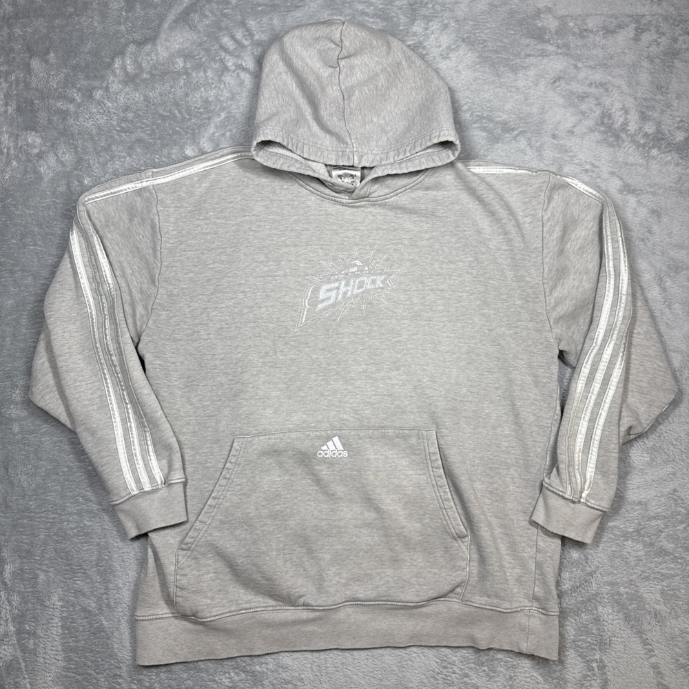 Vintage Adidas Detroit Shock Hoodie Men Medium Gray Distressed WNBA